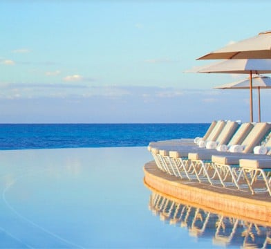 View of the ocean from an infinity pool